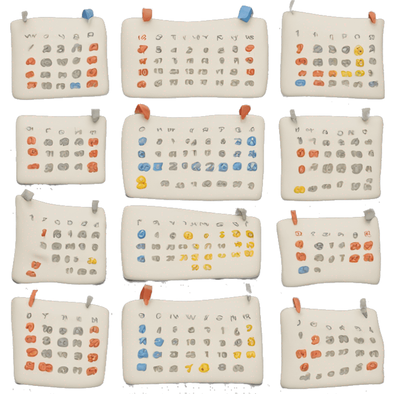 calendar 3d, 
simple retro calendar emoji