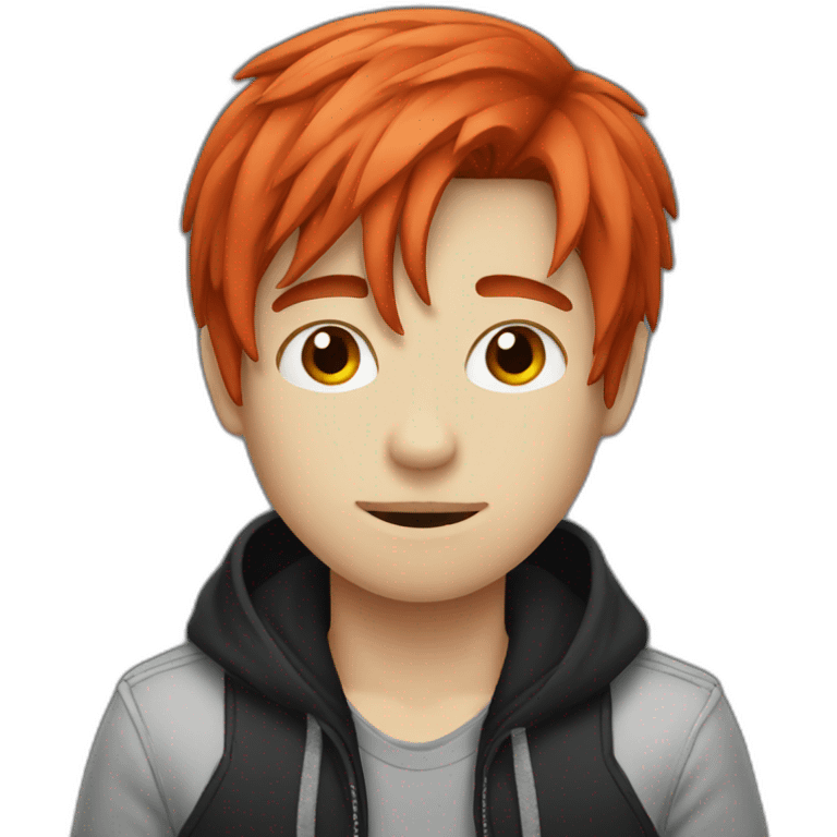 Red haired emo boy emoji