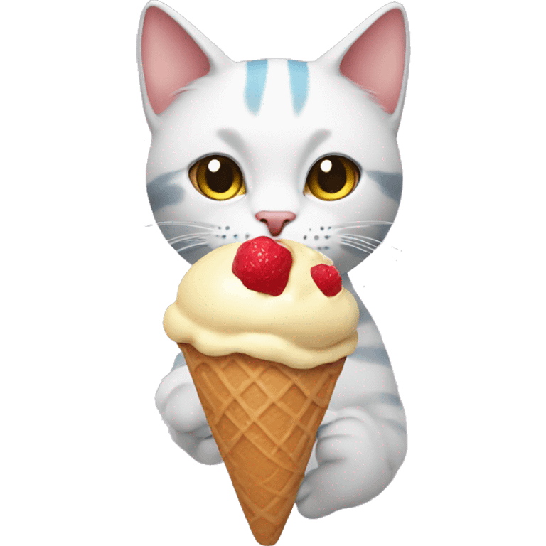 cat holding an ice cream  emoji