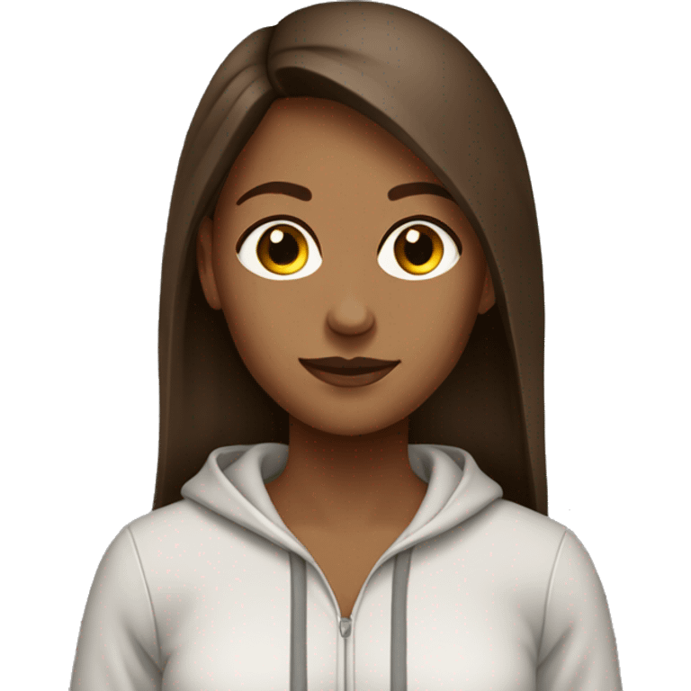 Brown sweatsuit female long brown hair emoji