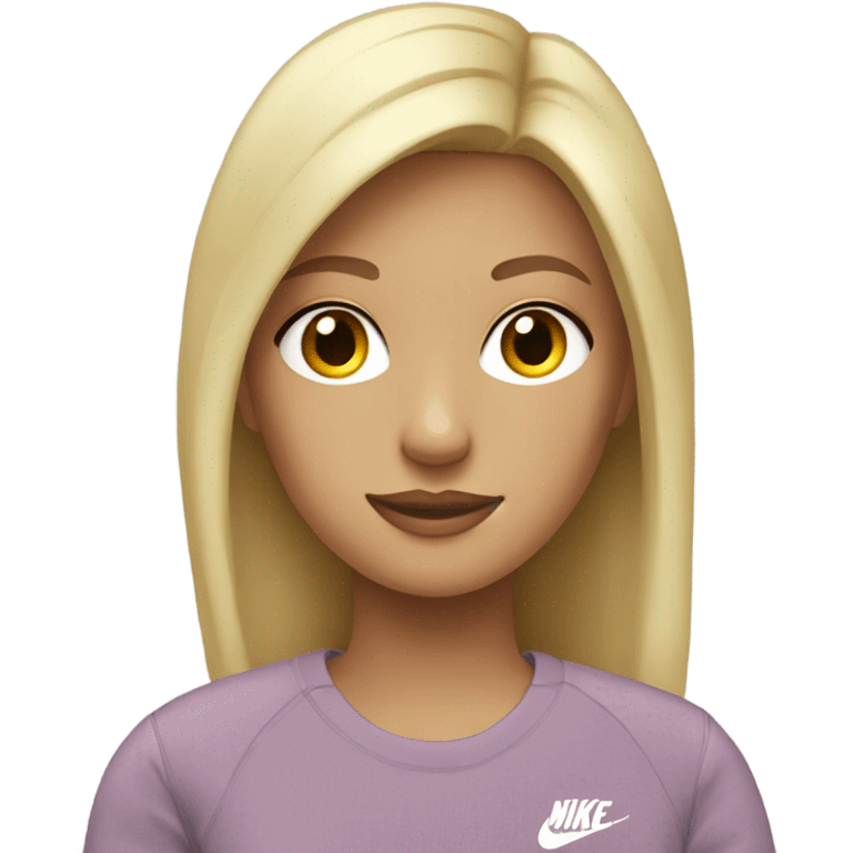 blonde girl with a nike sweater emoji