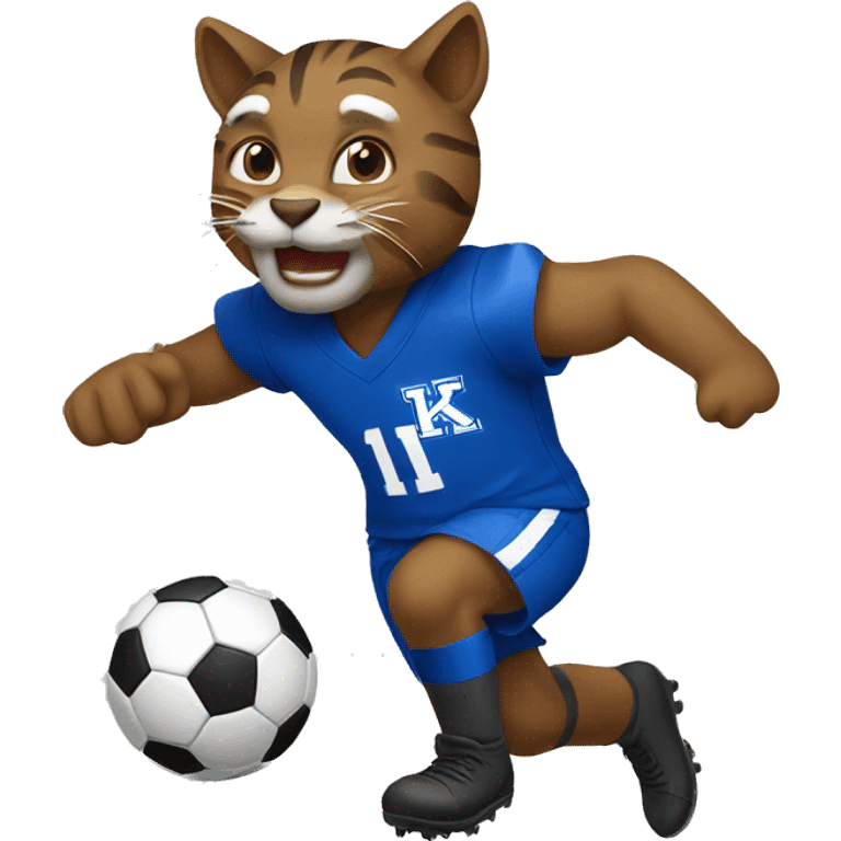 Kentucky wildcat playing soccer emoji