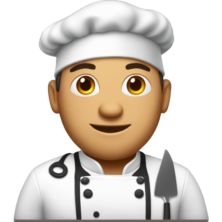 A cool looking chef with a cap, and apron emoji