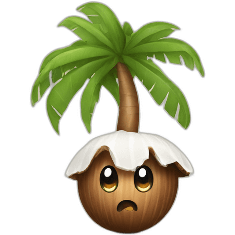 cute coconut charcter emoji