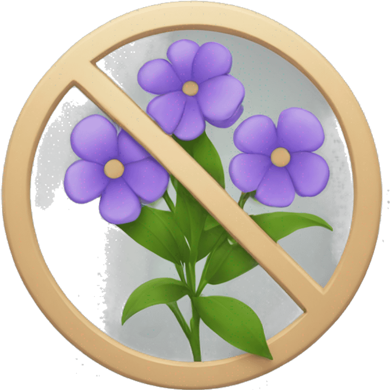 not allowed sign with flower emoji