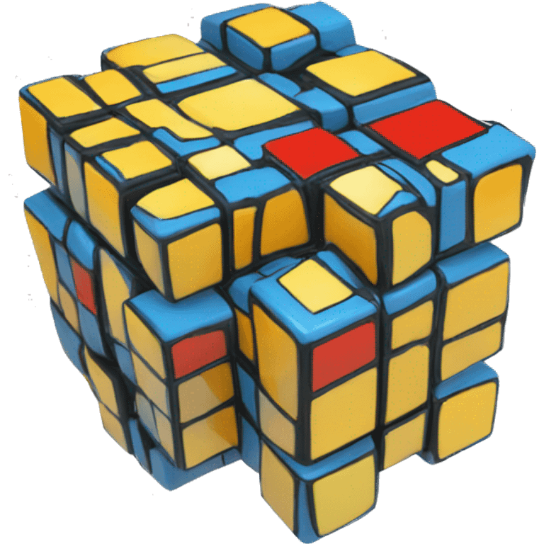 a perfect rubix cube with completed sides emoji