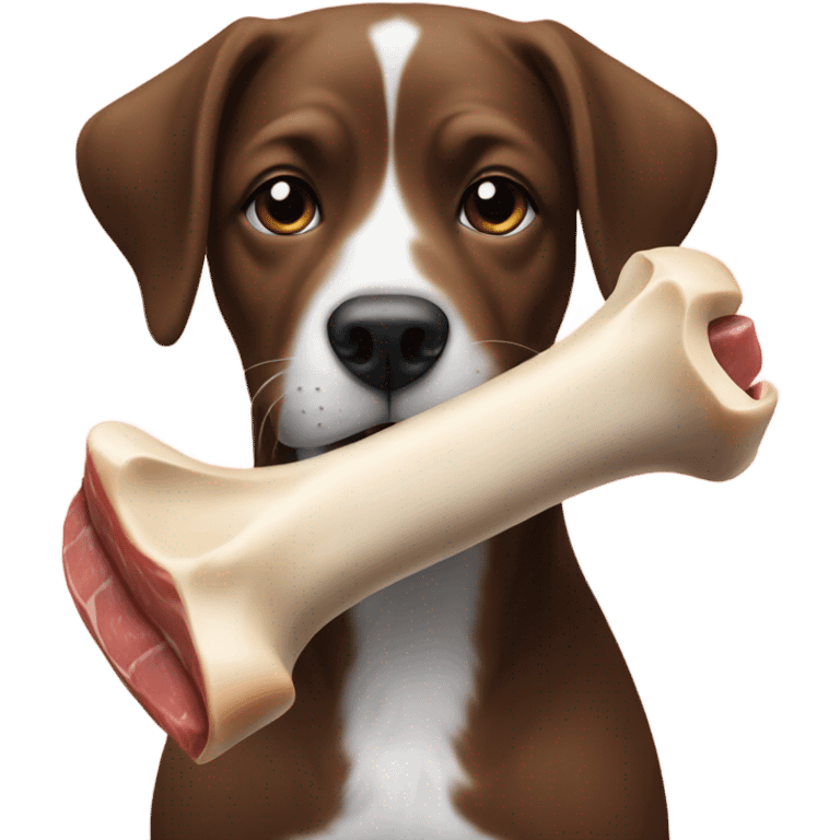 Dog with steakbone emoji