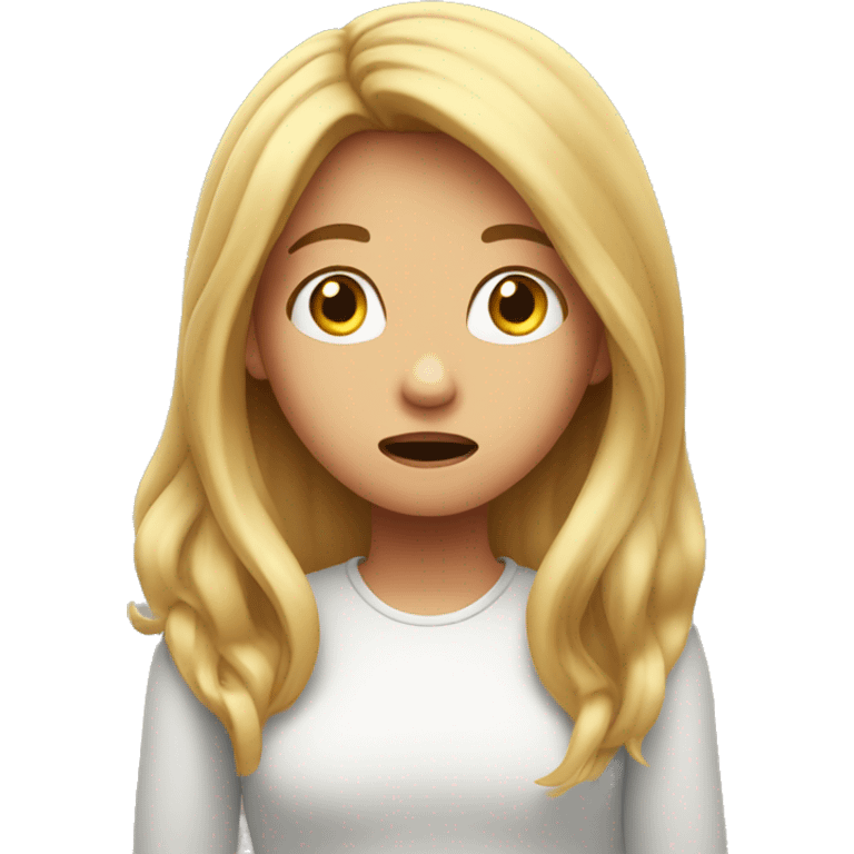 girl with long hair feeling amazed,shocked emoji