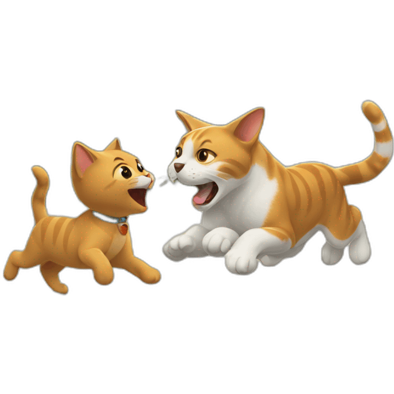 Cat chases dog emoji