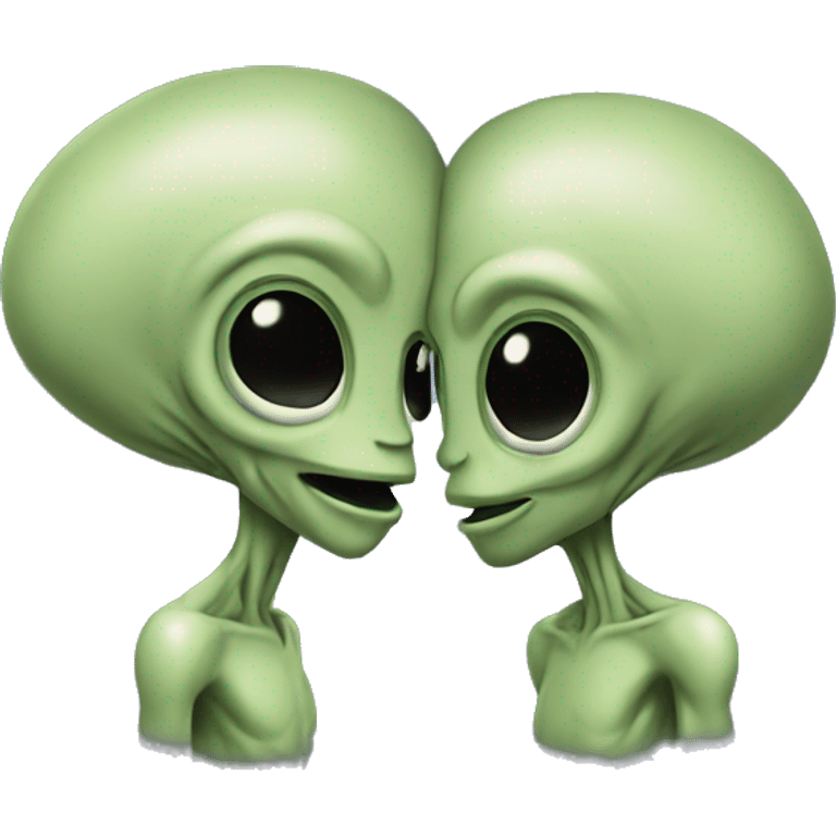 aliens kissing emoji