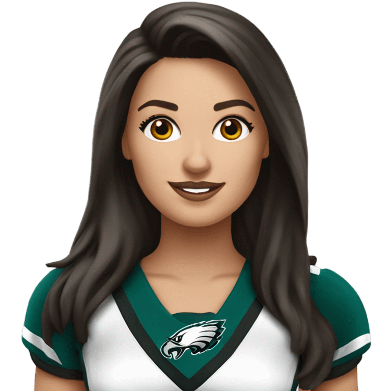 Philadelphia Eagles cheerleader brunette cheer emoji