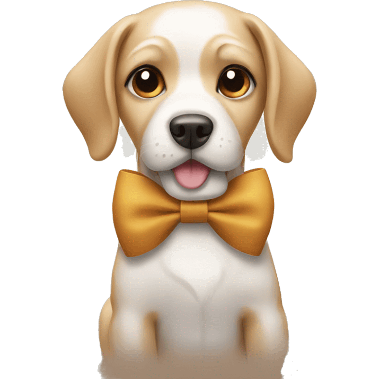 Dog wearing a bow emoji