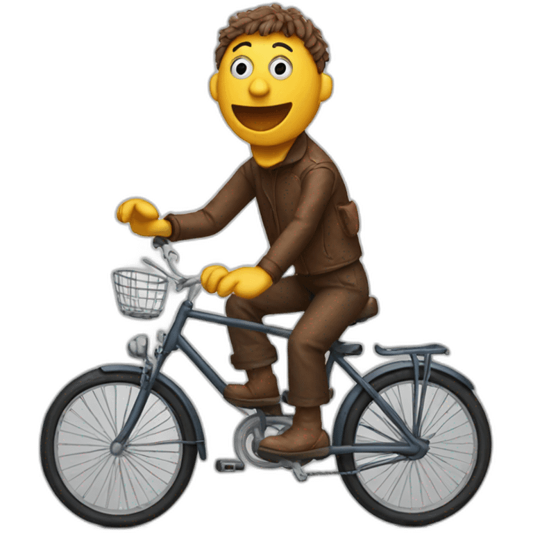 silly puppet on a bicycle emoji