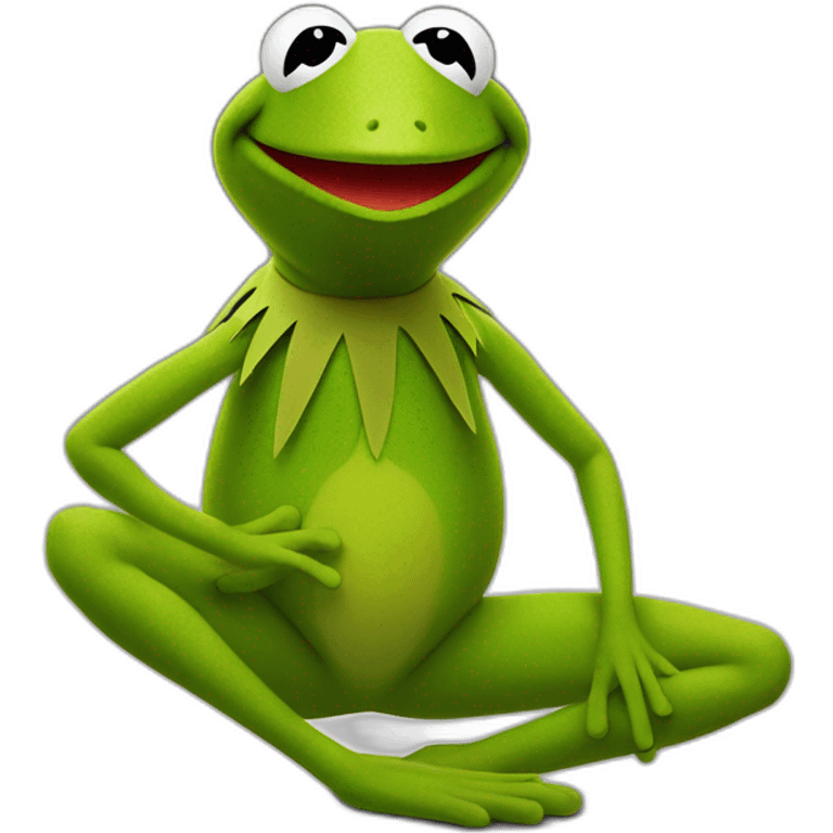 kermit the frog doing the "ah yes" pose emoji