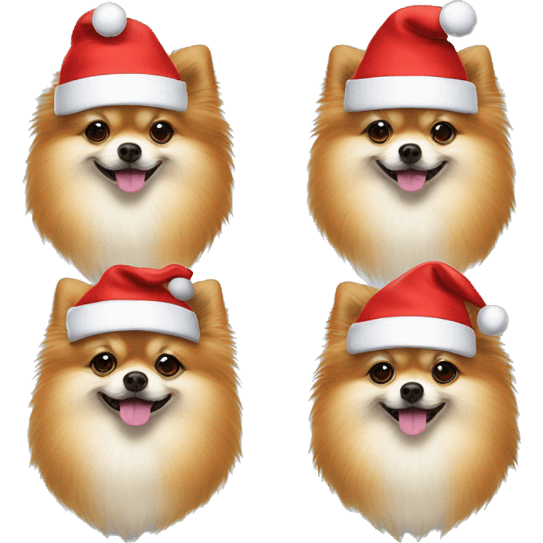 Pomeranian dog in Santa Claus hat emoji