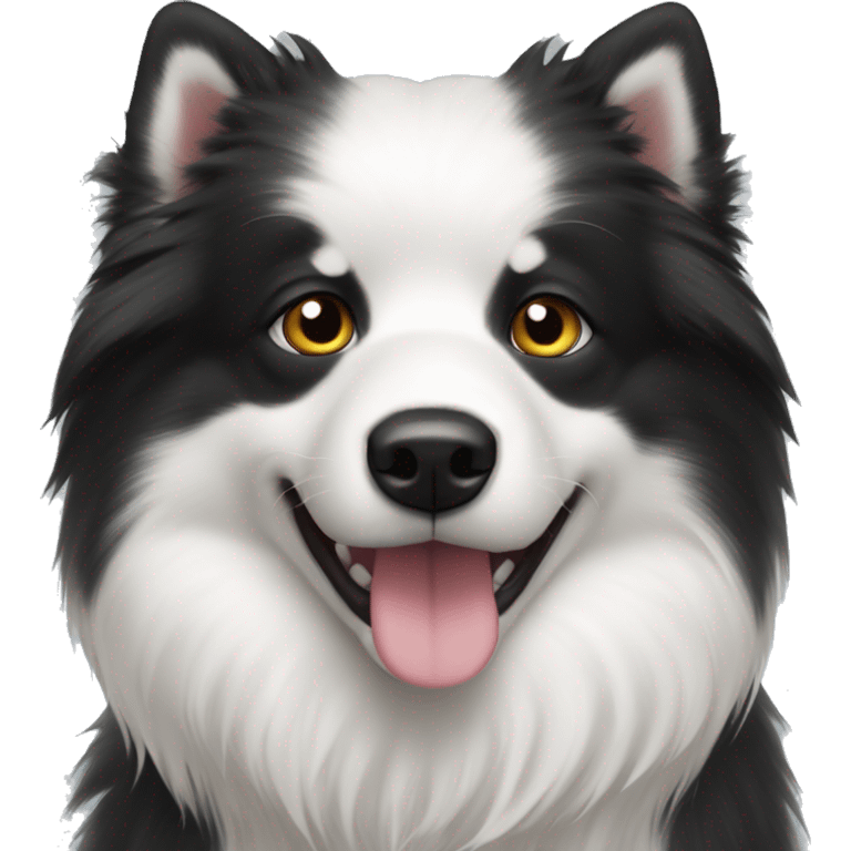 White and black American eskimo dog  emoji