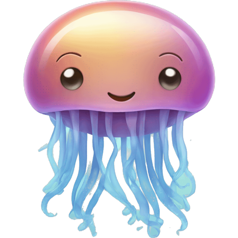 Jellyfish with a cute smile  emoji