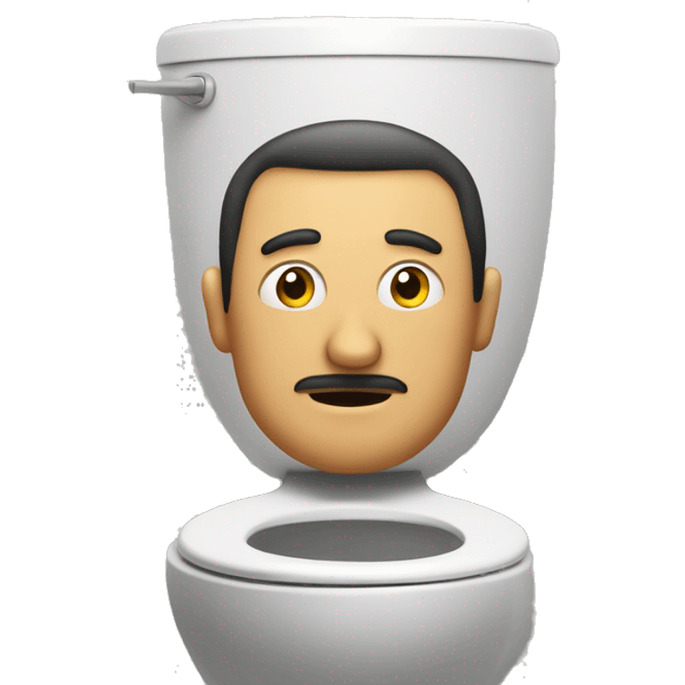 Head of a man in popping outside on a toilet (skibidi toilet) emoji