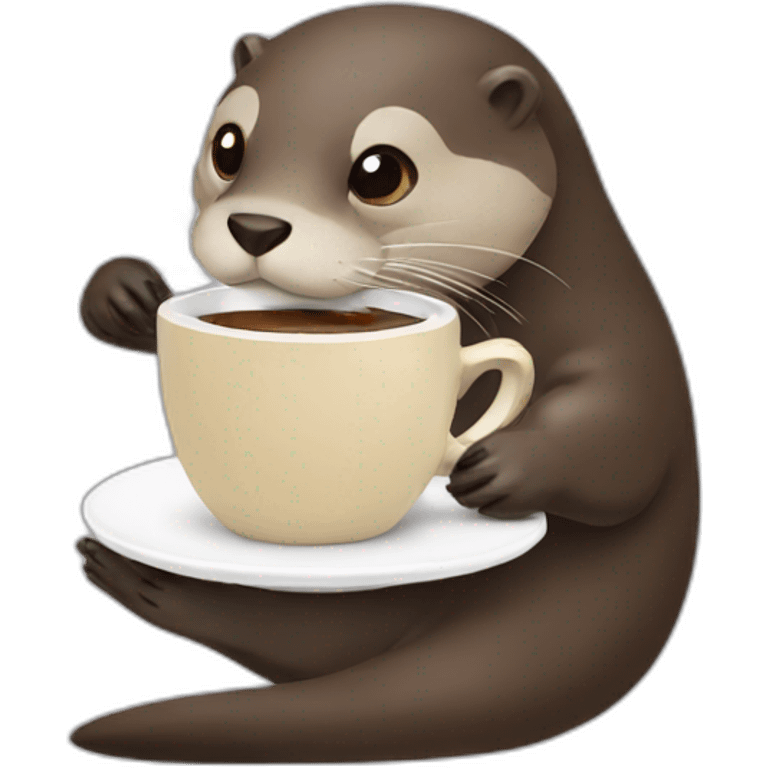 Otter drinking coffee emoji