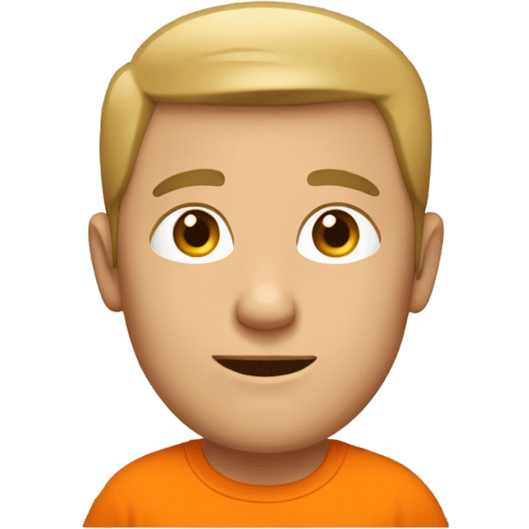 white man in an orange t-shirt emoji