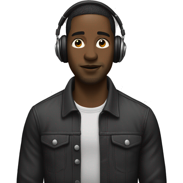 Black man in the music studio emoji