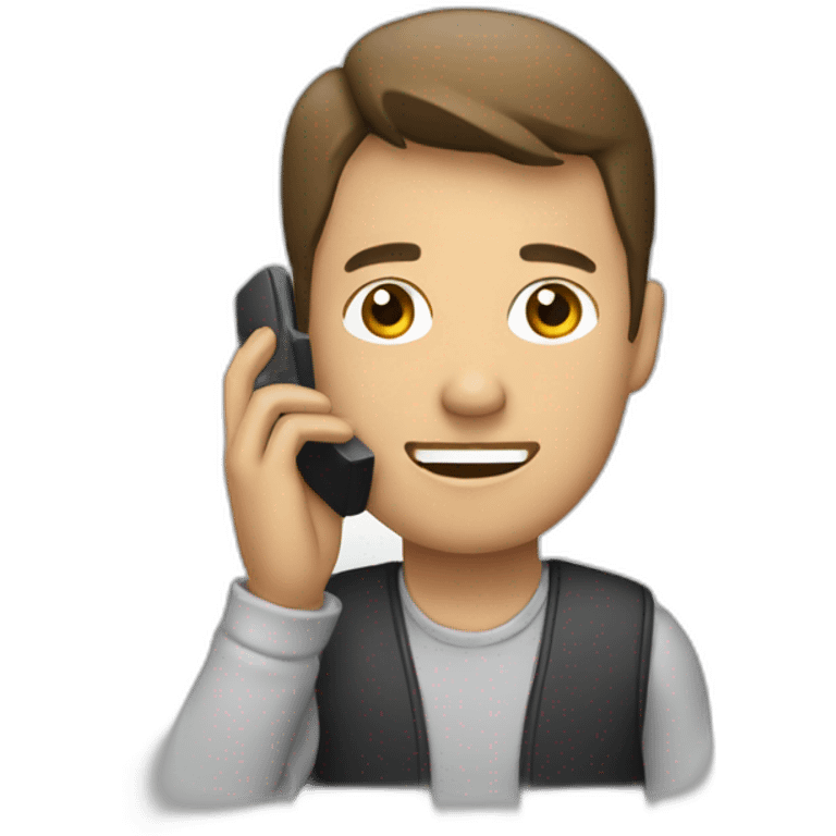 persona usando un teléfono emoji