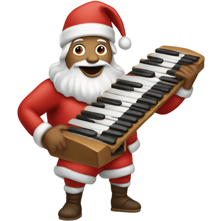 Santa playing a marimba emoji