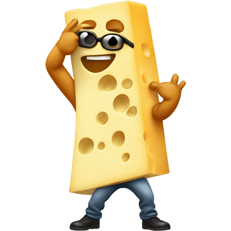 Cool cheese doing the dab emoji