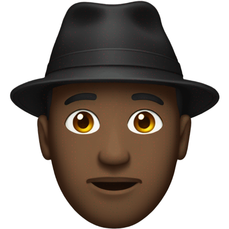 black men's hat emoji