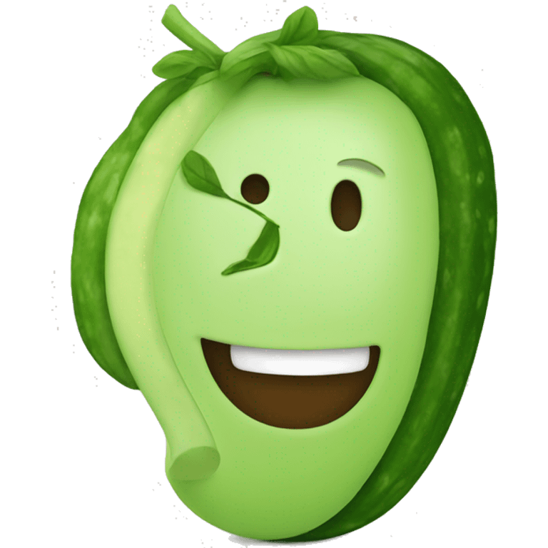 Smiley relaxing wearing cucumber  emoji