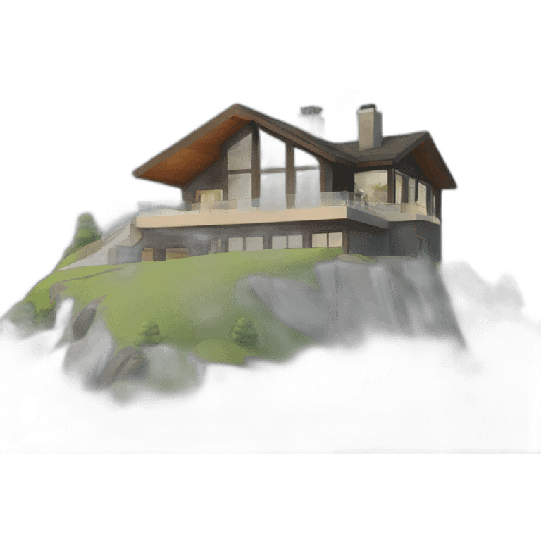 A modern house on a mountain emoji