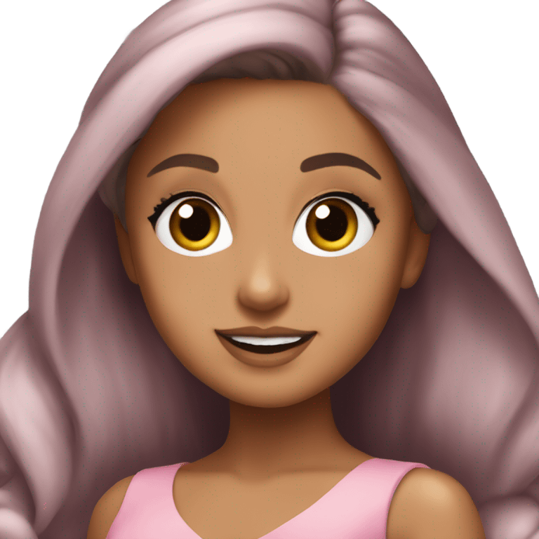 Ariana grande in a pink dress  emoji