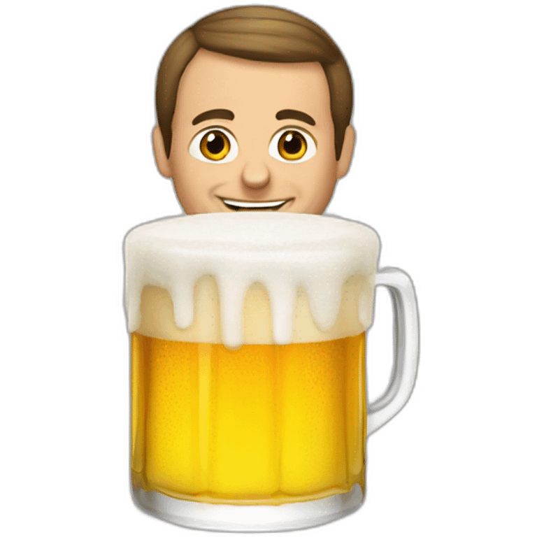 macron-drink-a-beer emoji