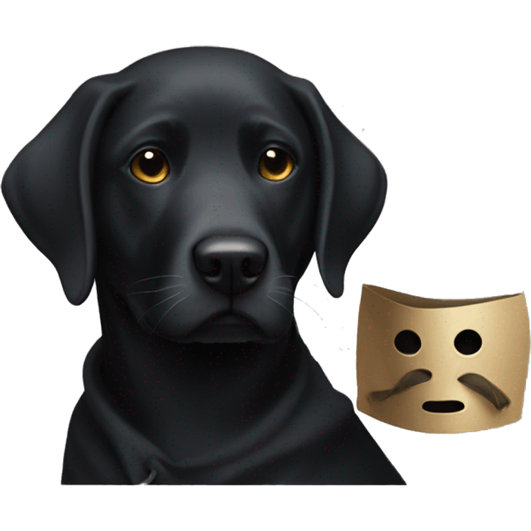 black lab with thief mask emoji