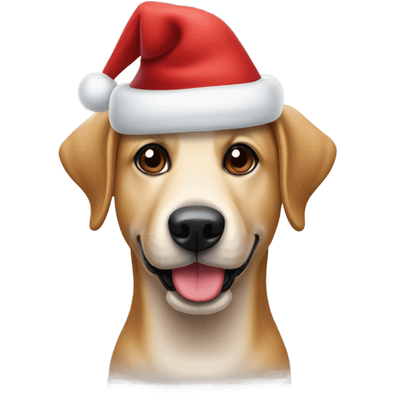 Hund mit einer Weihnachtsmütze  emoji