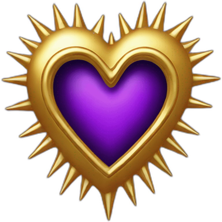 Gold spiky heart frame goth style emoji