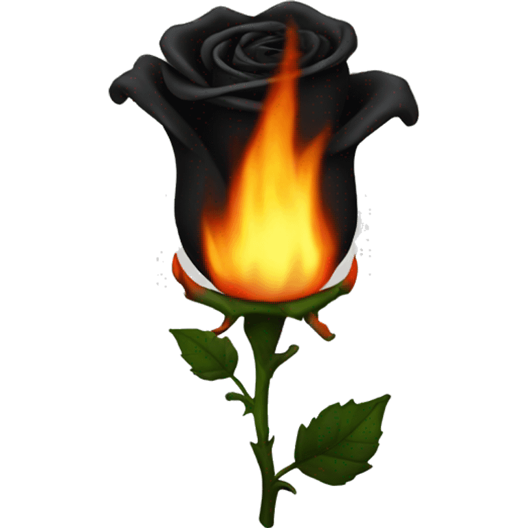 BURNING BLACK ROSE emoji