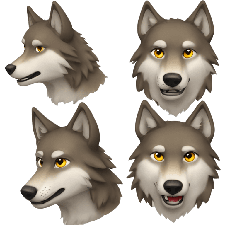 Wolf love emoji