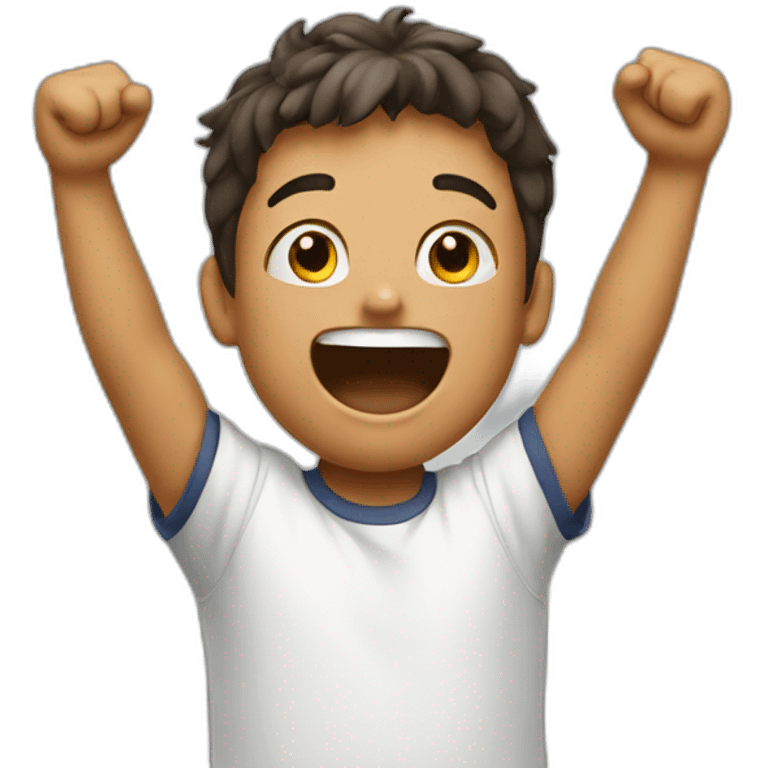 a young man cheering emoji