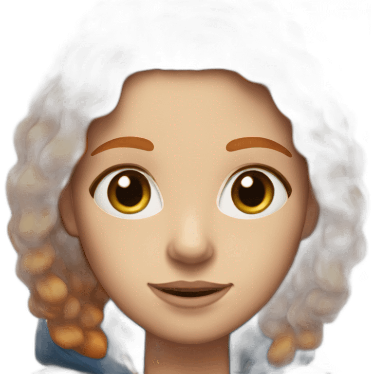 Ginger hair and blue eyes woman with Canadian jacket emoji