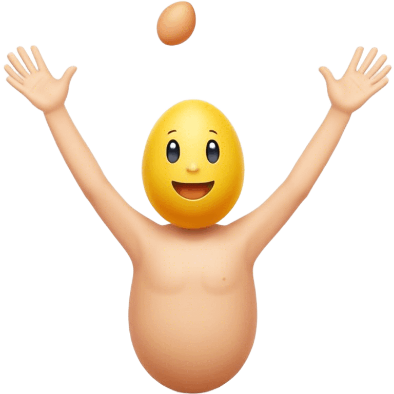 Little egg man with his hands in the air going wild emoji