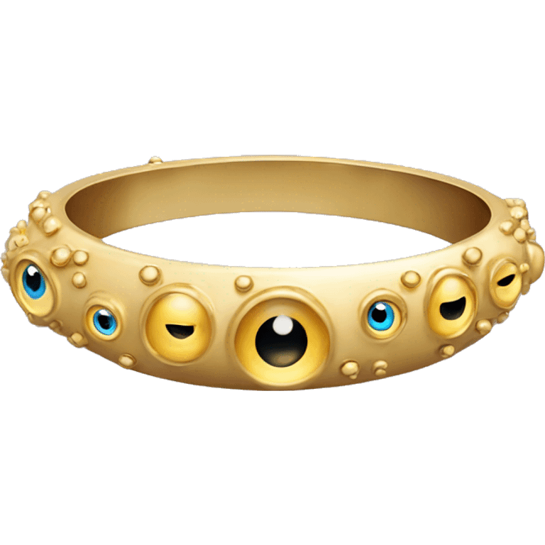 very thin gold bangle ring studded with eyeballs emoji