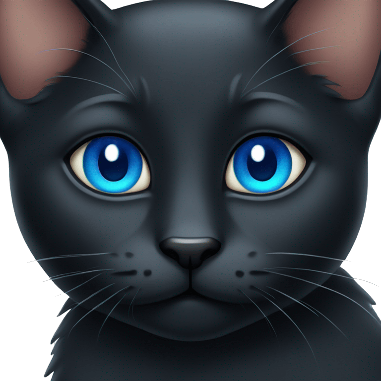 a black cat with blue eyes emoji