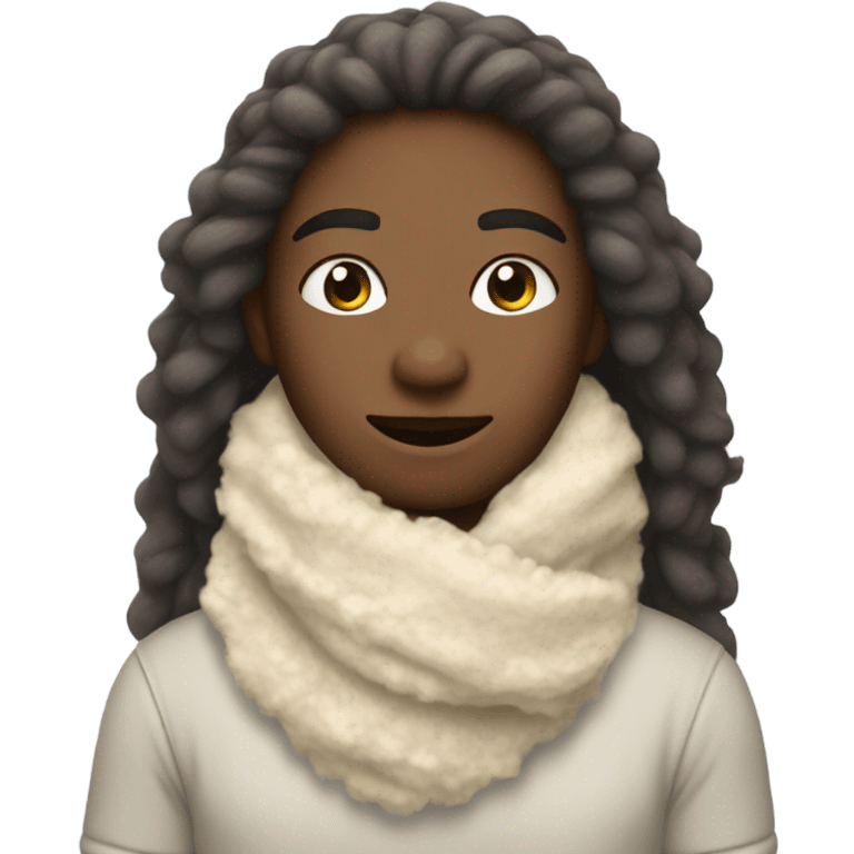 Cream fluffy scarf emoji