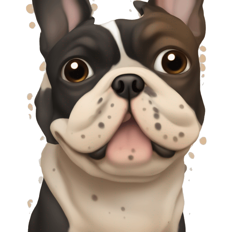 black french bulldog with light brown/tan dots for eyebrows  emoji