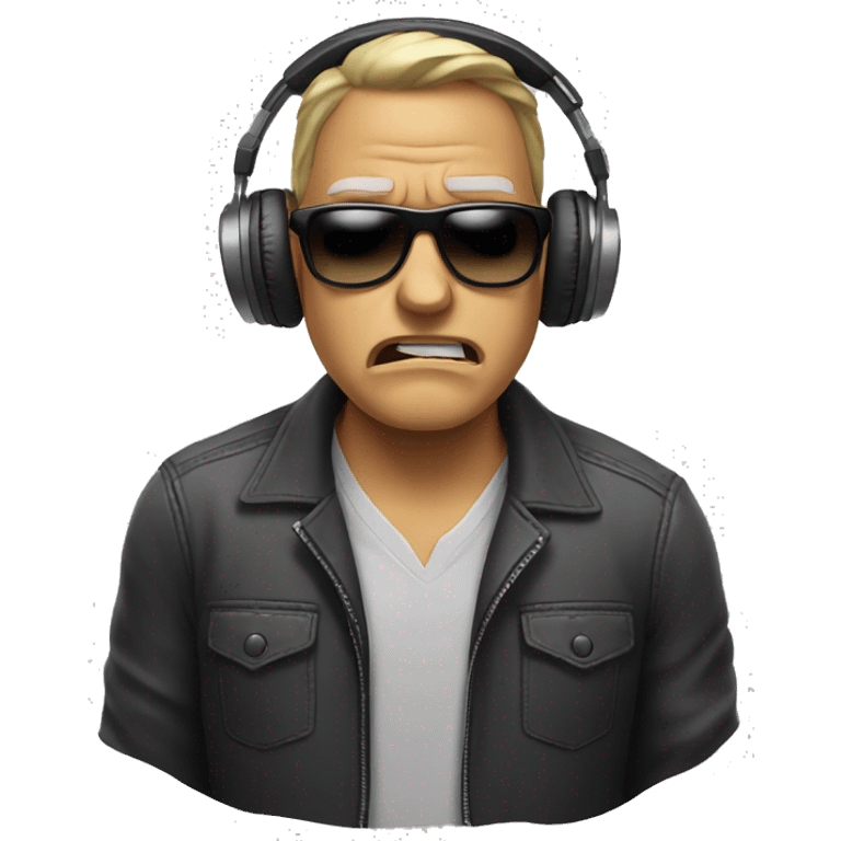 angry man with headphones and sunglasses emoji