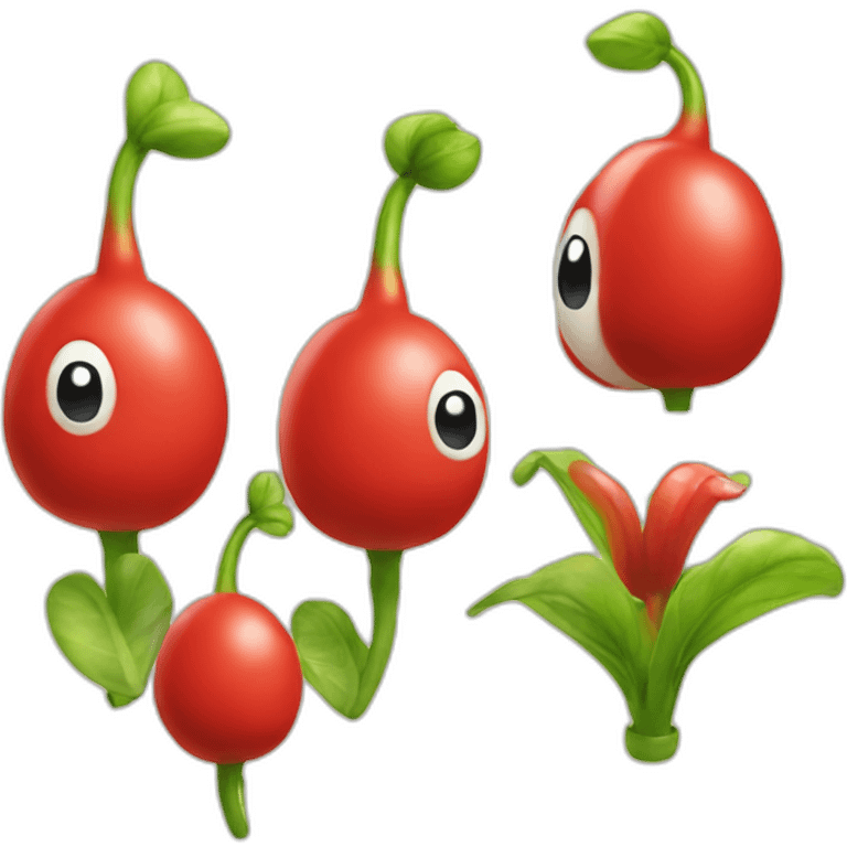 Red Pikmin from Nintendo apple emoji dtyle emoji