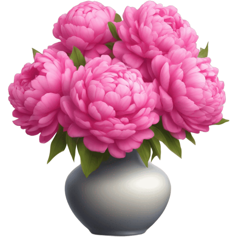 Realistic Bright pink pions in vase emoji