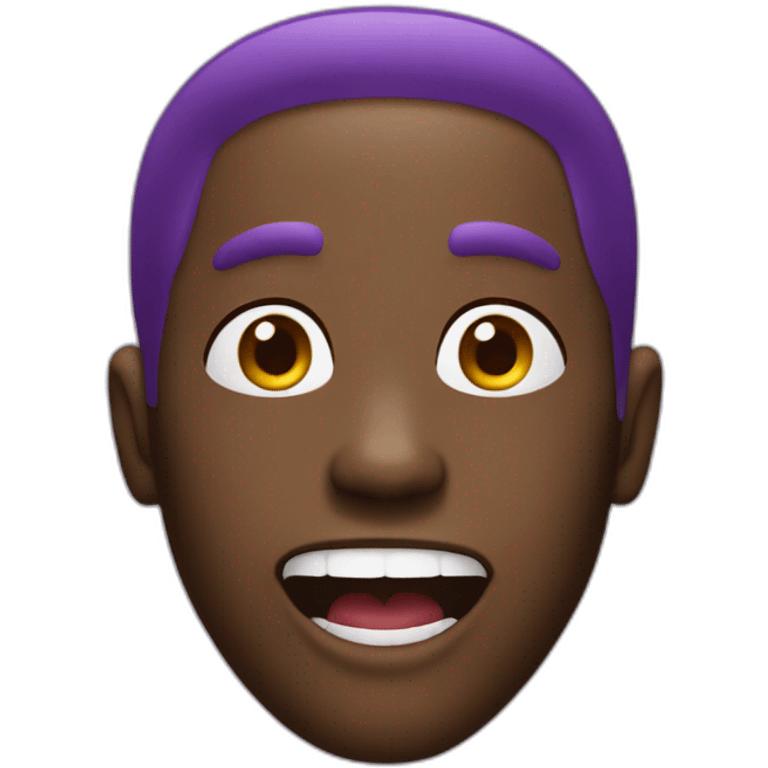 purple hair black guy open mouth emoji