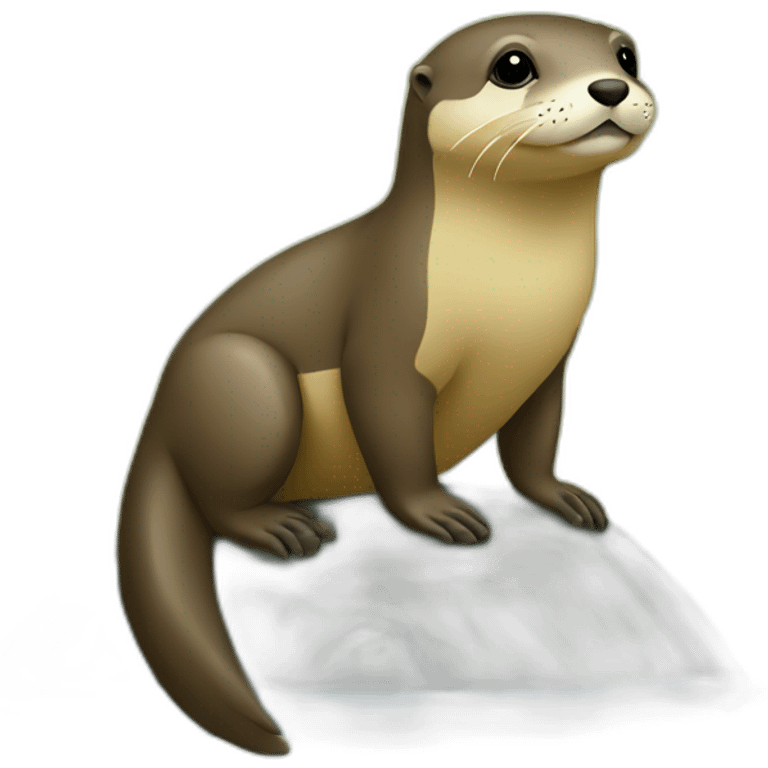 Loutre sur tortue jaune emoji